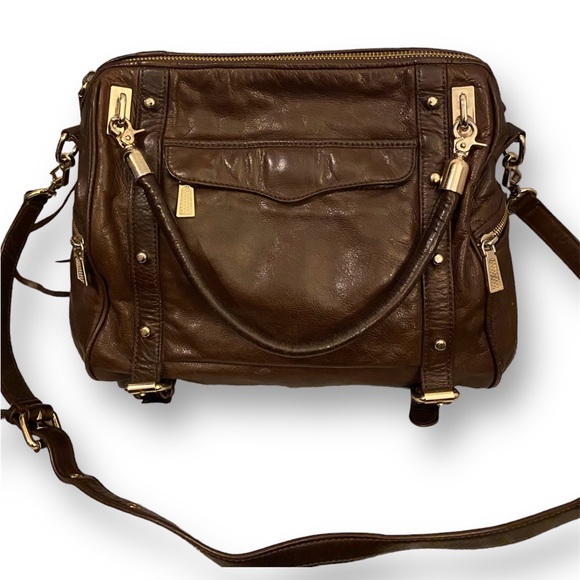 BROWN LEATHER REBECCA MINIKOFF PURSE - Picture 3 of 9